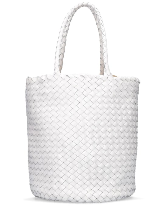 Dragon Diffusion: Hand braided leather straps basket bag - White - women_0 | Luisa Via Roma