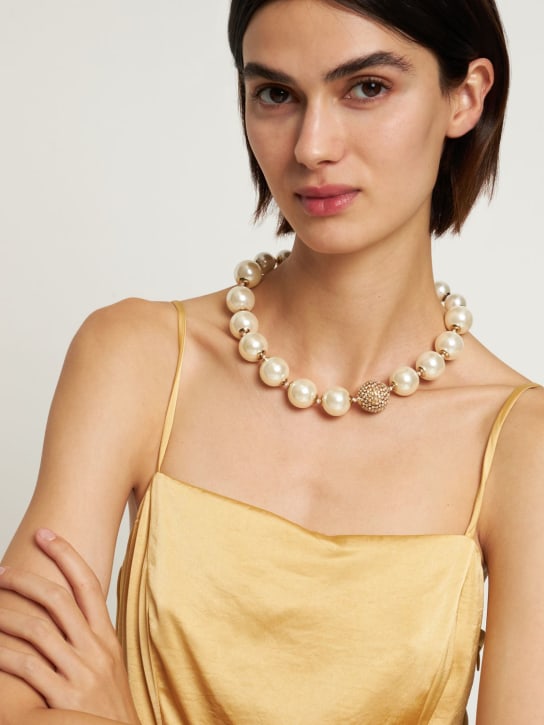 Rosantica: Halskette mit Perlenimitat „Bucaneve“ - Weiß/Kristall - women_1 | Luisa Via Roma