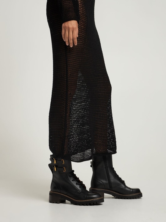 See By Chloé: 40mm Mallory leather ankle boots - Black - women_1 | Luisa Via Roma