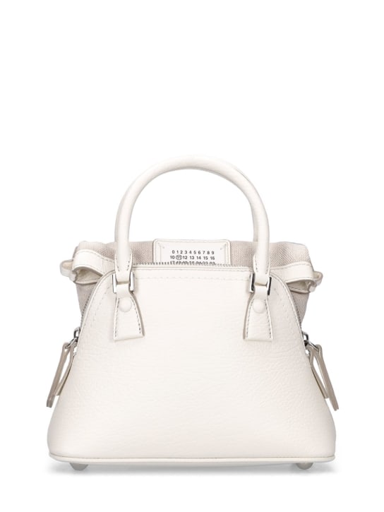 Maison Margiela: 5AC Micro grained leather top handle bag - White - women_0 | Luisa Via Roma