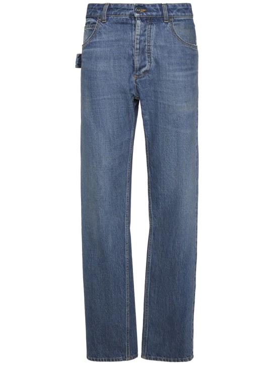 Bottega Veneta: Flared denim jeans - Mid Blue - women_0 | Luisa Via Roma
