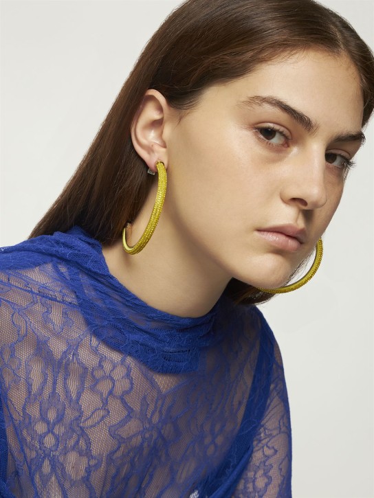 Rosantica: Favilla crystal mesh hoop earrings - women_1 | Luisa Via Roma