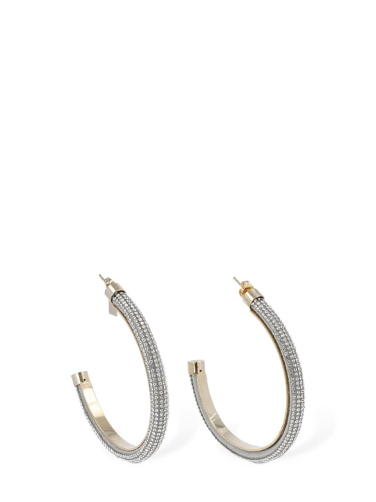 Rosantica: Favilla crystal mesh hoop earrings - Silver - women_0 | Luisa Via Roma
