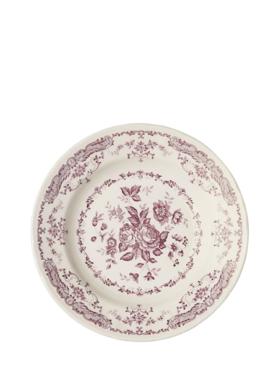 Bitossi Home: Set of 6 ironstone soup plates - White/Violet - ecraft_0 | Luisa Via Roma