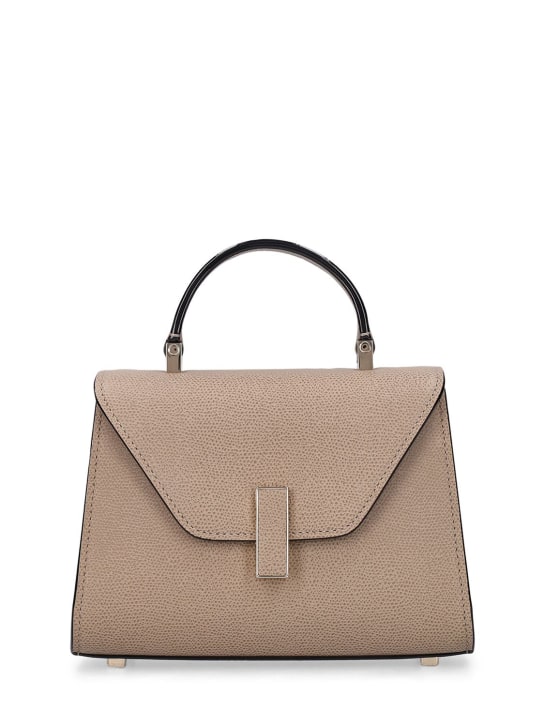 Valextra: Micro Iside grain leather top handle bag - Oyster - women_0 | Luisa Via Roma