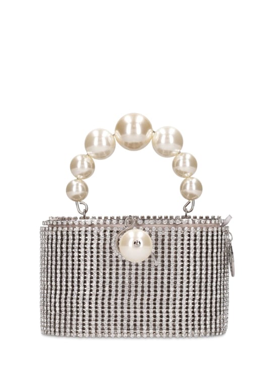 Rosantica: Super holly mesh & faux pearls bag - Silver - women_0 | Luisa Via Roma