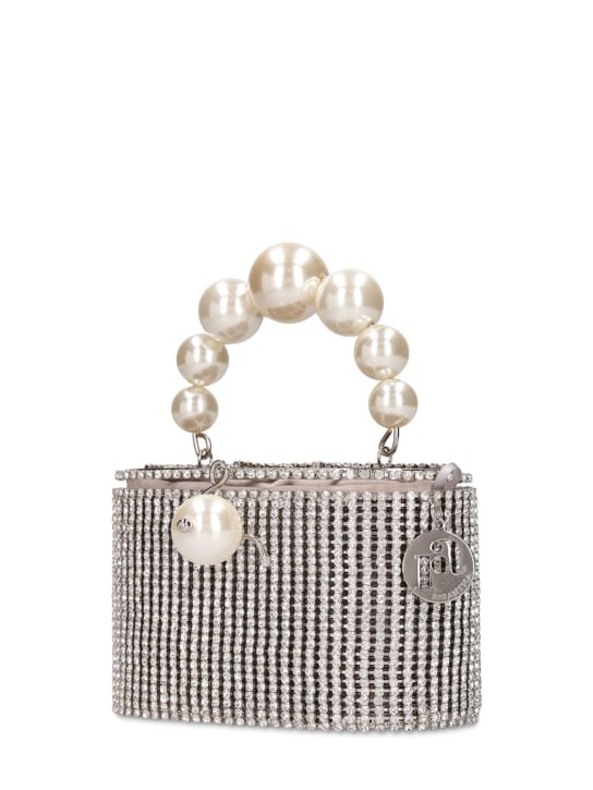 Rosantica: Super holly mesh & faux pearls bag - Silver - women_1 | Luisa Via Roma