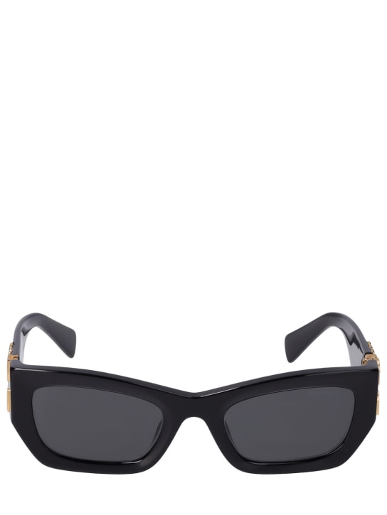 Miu Miu: Squared acetate sunglasses - Black/Grey - women_0 | Luisa Via Roma