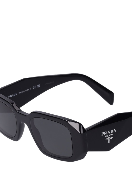 Prada: Symbole squared acetate sunglasses - Black/Grey - women_1 | Luisa Via Roma