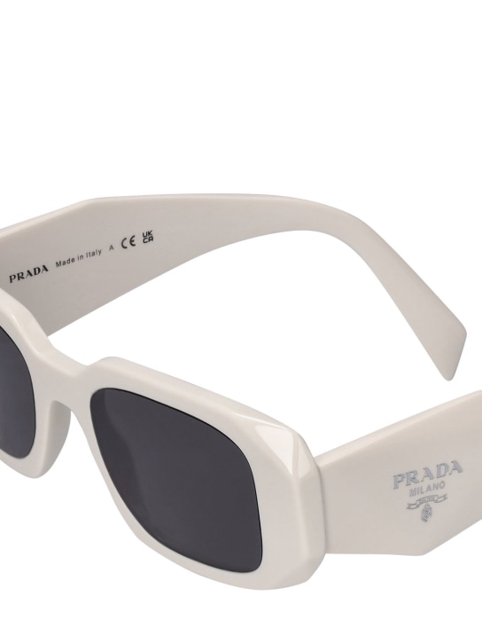 Prada: Symbole squared acetate sunglasses - White/Grey - women_1 | Luisa Via Roma