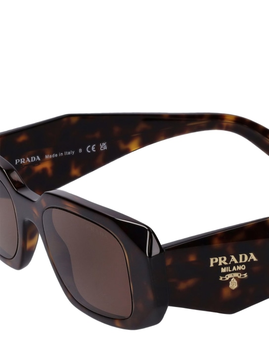 Prada: Symbole squared acetate sunglasses - Havana/Brown - women_1 | Luisa Via Roma