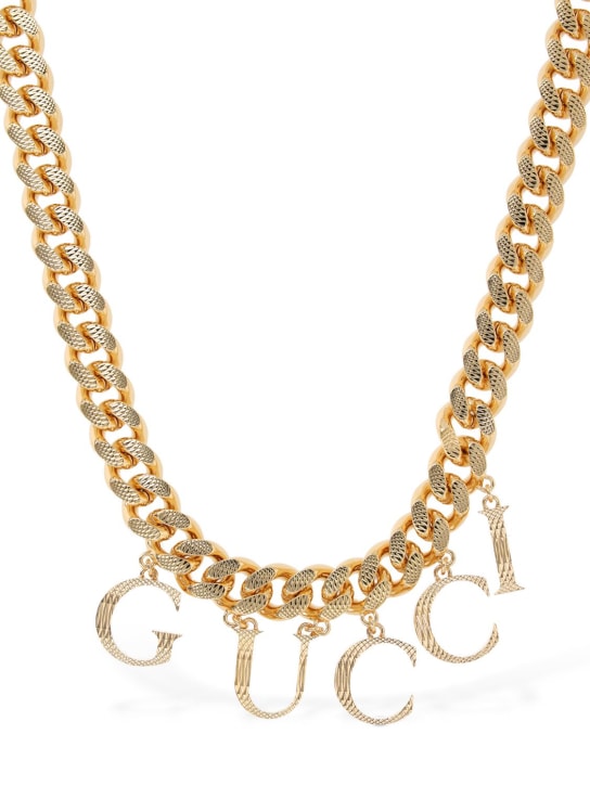 Gucci: Interlocking G chain necklace - Gold - women_1 | Luisa Via Roma
