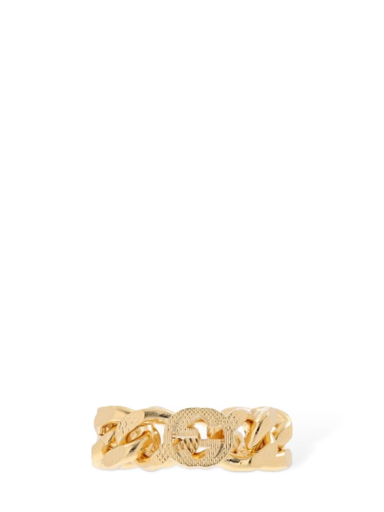 Gucci: Interlocking G chain ring - Gold - women_1 | Luisa Via Roma