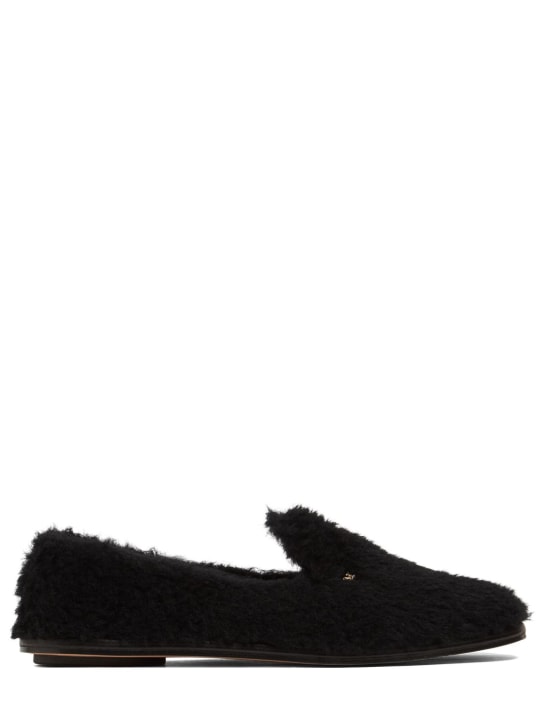 Max Mara: 10mm Felia wool & silk loafers - Black - women_0 | Luisa Via Roma