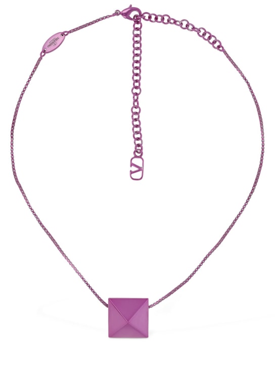 Valentino Garavani: Rockstud charm necklace - Pink - women_0 | Luisa Via Roma