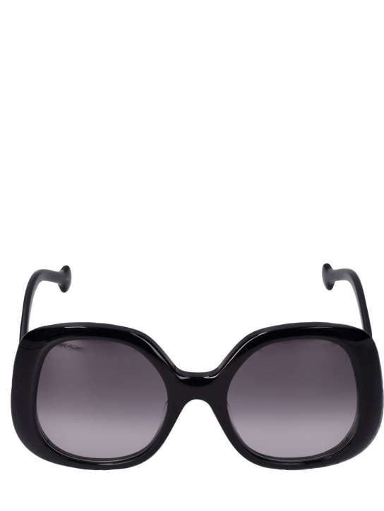 Gucci: Round acetate sunglasses - Black/Grey - men_0 | Luisa Via Roma