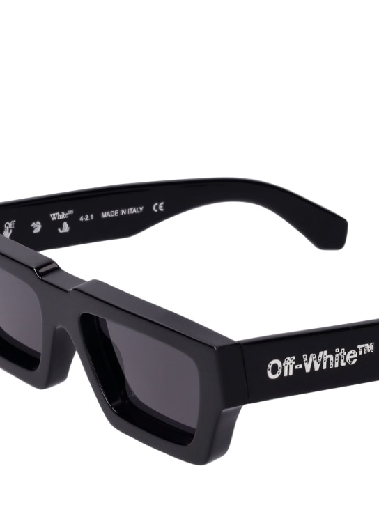 Off-White: Manchester squared acetate sunglasses - Black - men_1 | Luisa Via Roma