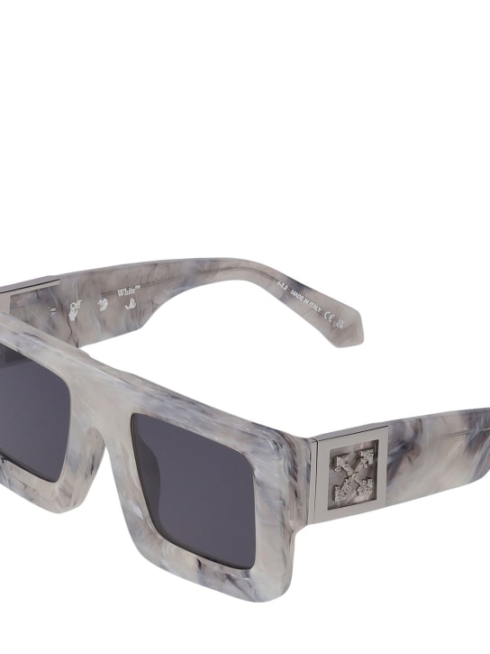 Off-White: Leonardo squared acetate sunglasses - Marble/Smoke - women_1 | Luisa Via Roma