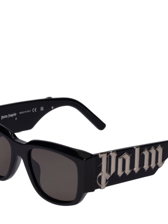 Palm Angels: Laguna squared acetate sunglasses - Black/Smoke - men_1 | Luisa Via Roma
