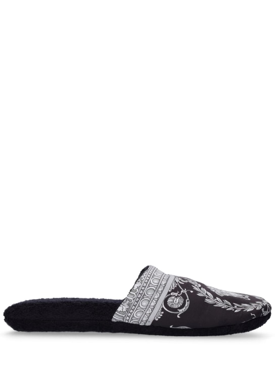 Versace: Cotton slippers - Black - women_0 | Luisa Via Roma