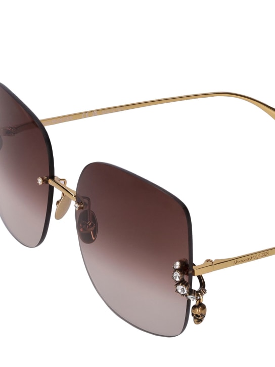 Alexander McQueen: AM0390S jeweled metal sunglasses - Gold - women_1 | Luisa Via Roma