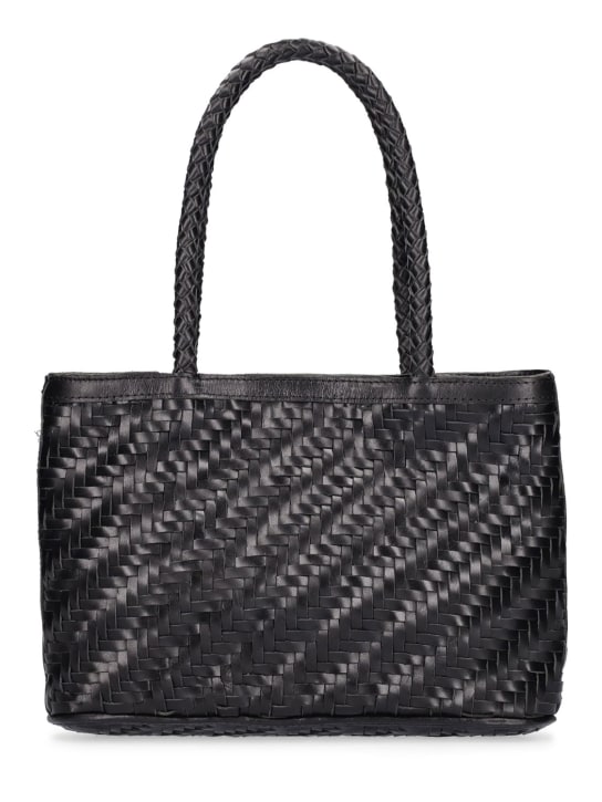 Bembien: Ella handwoven leather shoulder bag - Black - women_0 | Luisa Via Roma