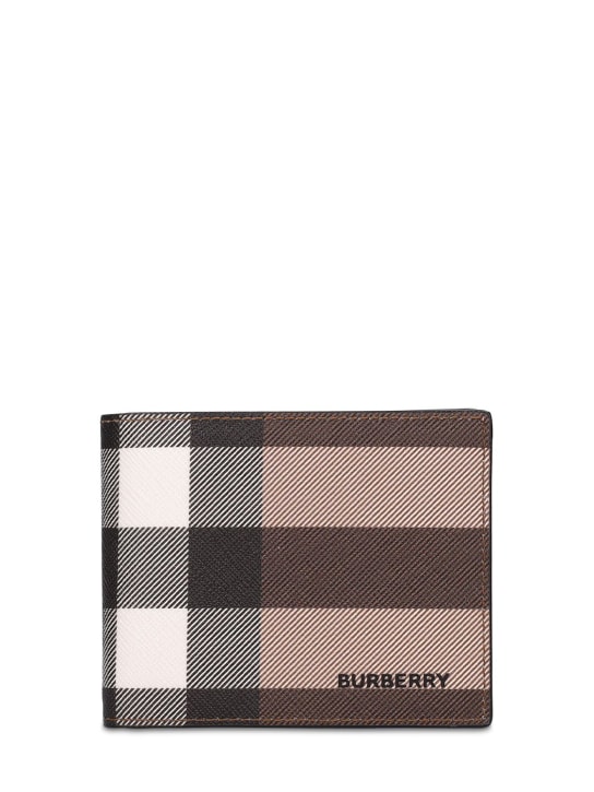 Burberry: Kier printed E-canvas billfold wallet - Birch Brown - men_0 | Luisa Via Roma