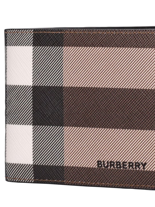 Burberry: Portafoglio Kier in E-canvas stampata - Birch Brown - men_1 | Luisa Via Roma