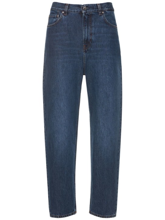 Toteme: High rise tapered organic cotton jeans - women_0 | Luisa Via Roma