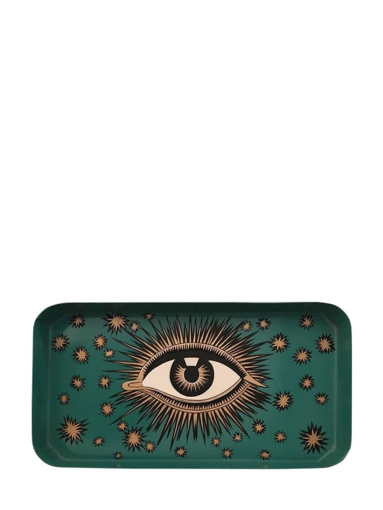Les Ottomans: Eye hand-painted iron tray - Green - ecraft_0 | Luisa Via Roma