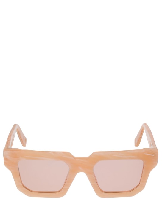 Gia Borghini: GIA x RHW squared acetate sunglasses - Peach/Rose - women_0 | Luisa Via Roma