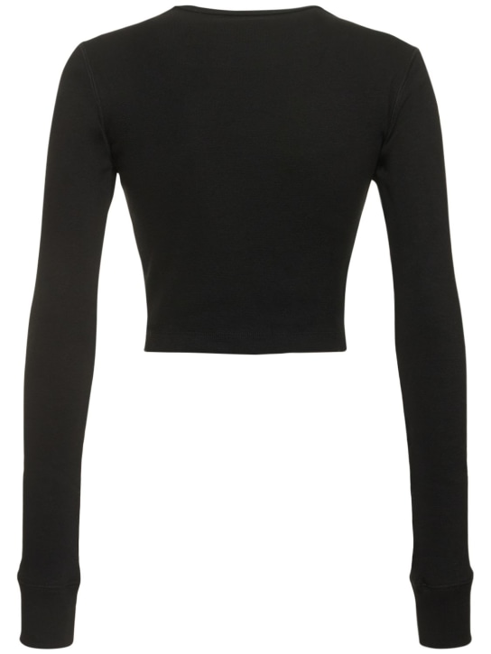 Wardrobe.nyc: T-shirt en coton stretch manches longues HB - Noir - women_1 | Luisa Via Roma