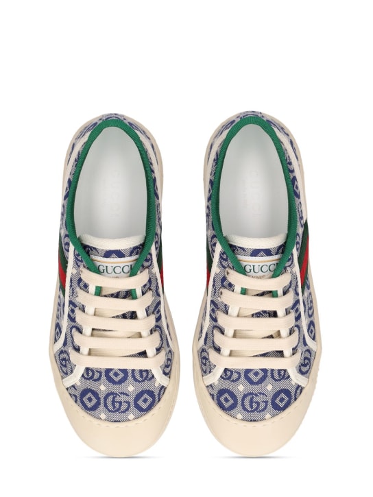 Gucci: Sneakers en coton Gucci Tennis 1977 - Bleu/Blanc - kids-girls_1 | Luisa Via Roma