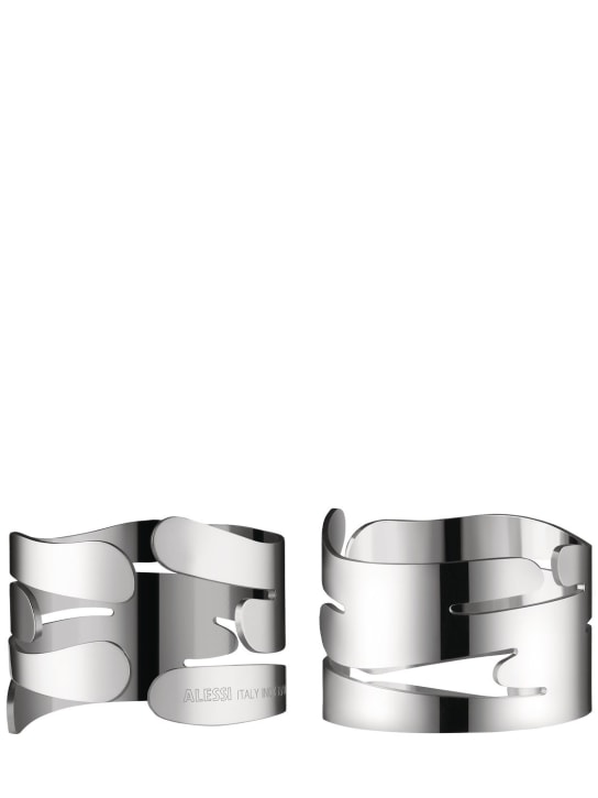 Alessi: Set of 2 napkin rings - Silver - ecraft_0 | Luisa Via Roma