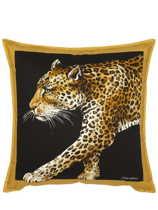 Dolce&Gabbana: 中号帆布抱枕 - Leopardo - ecraft_0 | Luisa Via Roma