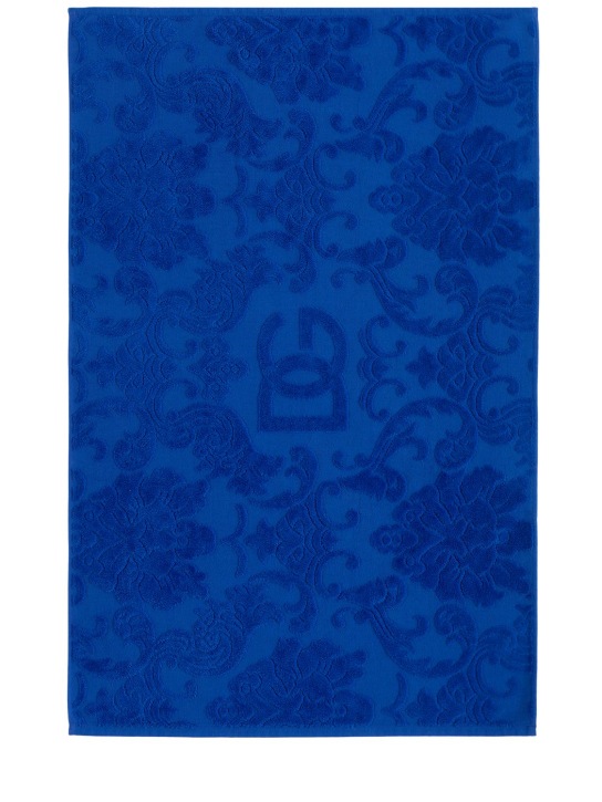 Dolce&Gabbana: Tapis de bain en coton - Bleu - ecraft_0 | Luisa Via Roma