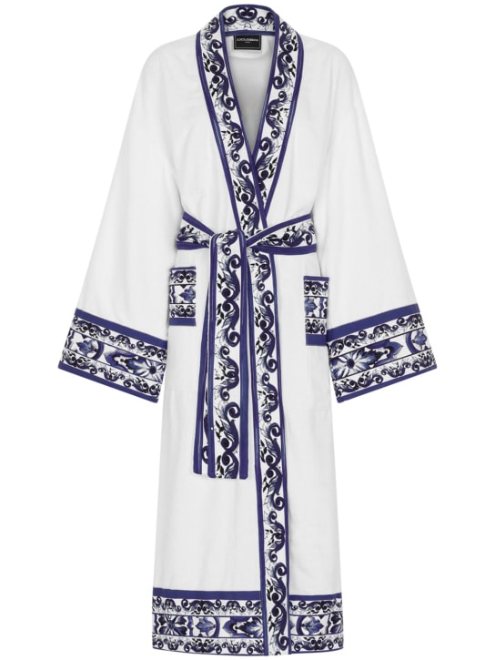 Dolce&Gabbana: Blue Mediterraneo bathrobe -  Mediterranean Blue - ecraft_0 | Luisa Via Roma