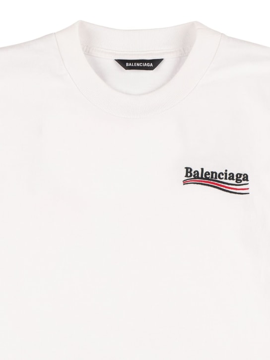 Balenciaga: T-shirt en jersey de coton à manches courtes - Blanc - kids-boys_1 | Luisa Via Roma