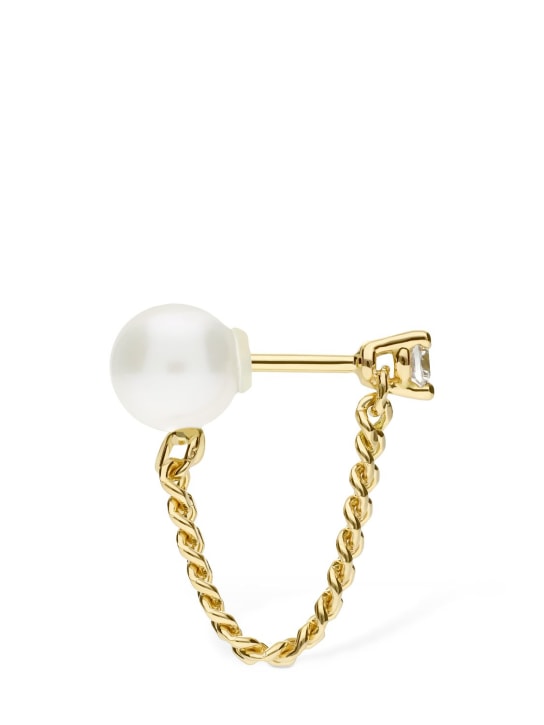 Delfina Delettrez: Mono boucle d'oreille perle Unchain My Art 18 k - Gold/Diamond - women_1 | Luisa Via Roma