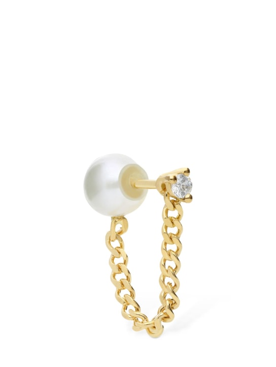 Delfina Delettrez: 18kt Perlen-Mono-Ohrring „Unchain My Art“ - Gold/Diamond - women_0 | Luisa Via Roma