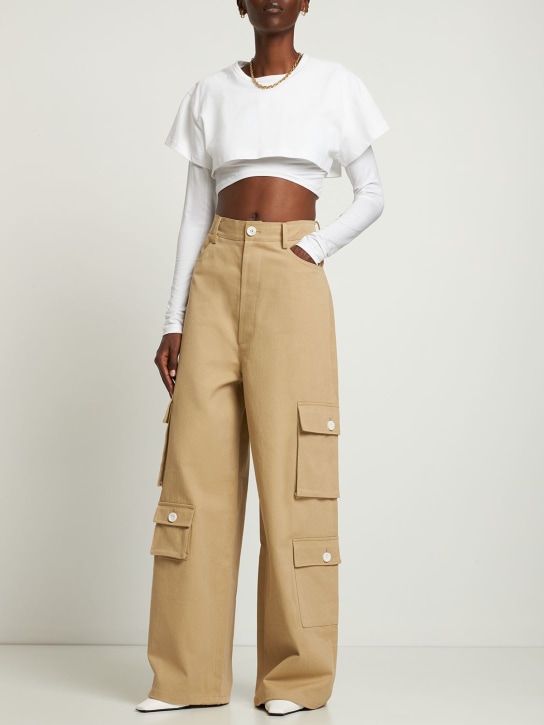 The Frankie Shop: Pantalones cargo oversize de algodón - women_1 | Luisa Via Roma