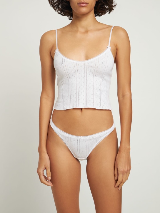 Cou Cou: Top camisola de algodón - Blanco - women_1 | Luisa Via Roma