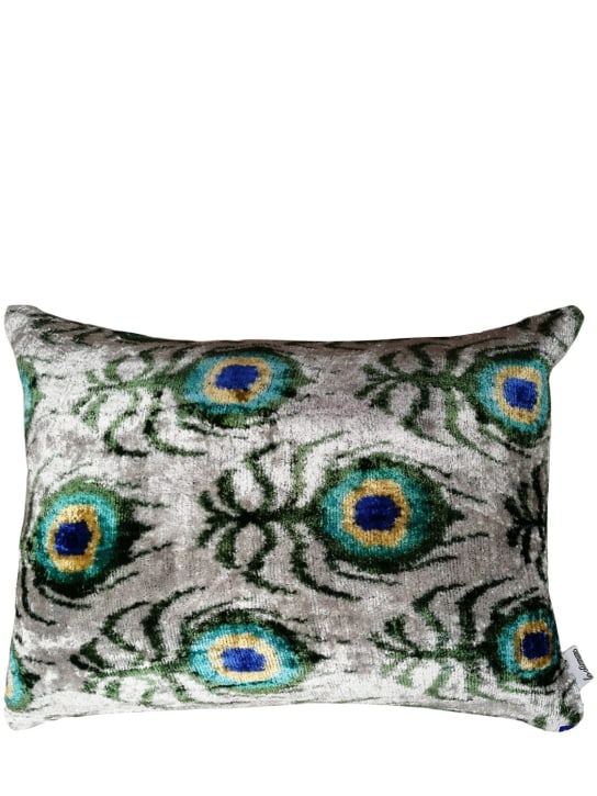 Les Ottomans: Silk & cotton cushion - Grey/Multi - ecraft_0 | Luisa Via Roma