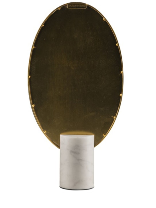 Polspotten: Miroir ovale en métal et marbre - Blanc - ecraft_1 | Luisa Via Roma