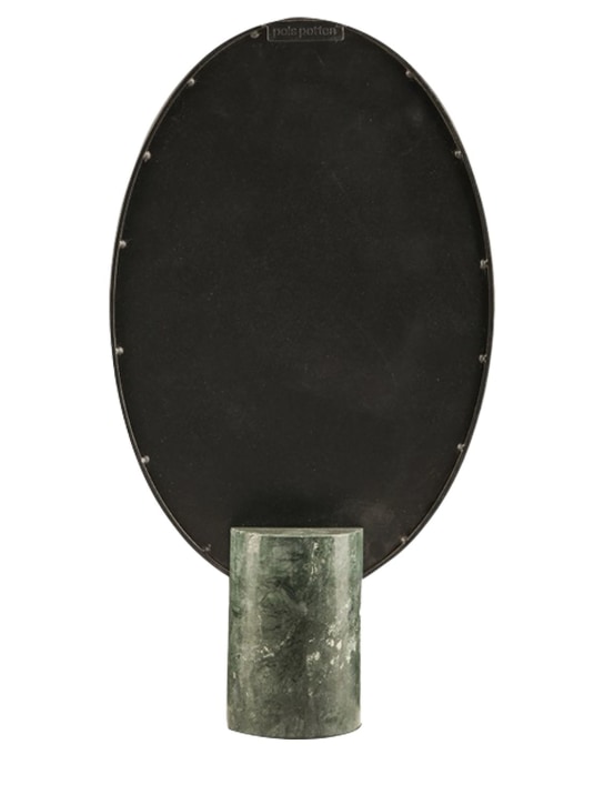 Polspotten: Miroir ovale en métal et marbre - Vert - ecraft_1 | Luisa Via Roma
