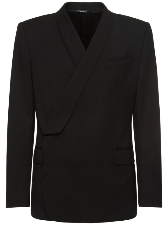 Dolce&Gabbana: Double breast jacket - Black - men_0 | Luisa Via Roma