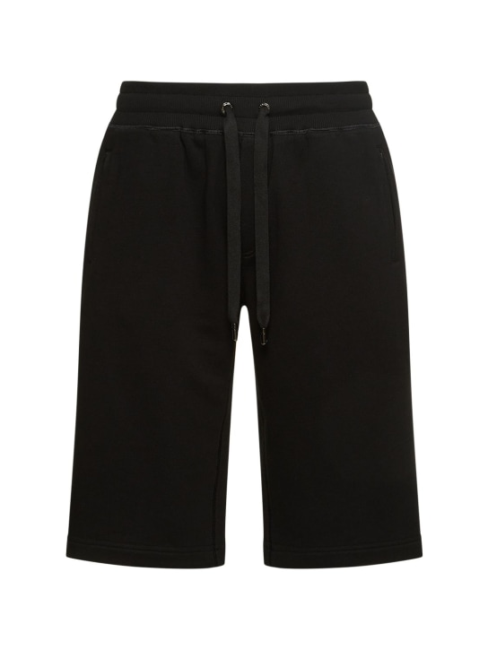 Dolce&Gabbana: Shorts Essential in jersey - Nero - men_0 | Luisa Via Roma