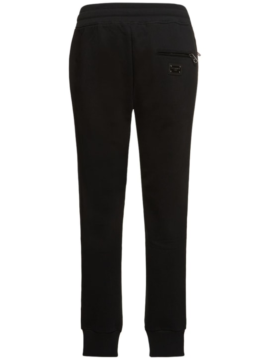 Dolce&Gabbana: Pantaloni Essential in jersey - Nero - men_0 | Luisa Via Roma