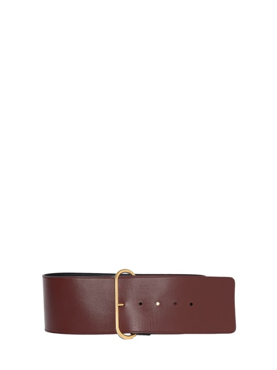 Saint Laurent: 85mm Leather belt - Brown - women_0 | Luisa Via Roma