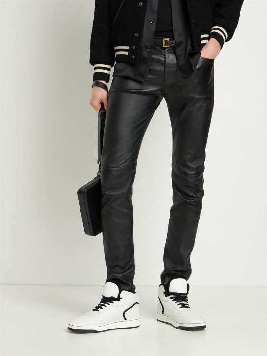 Saint Laurent: SL/80 leather sneakers - Optic White - men_1 | Luisa Via Roma